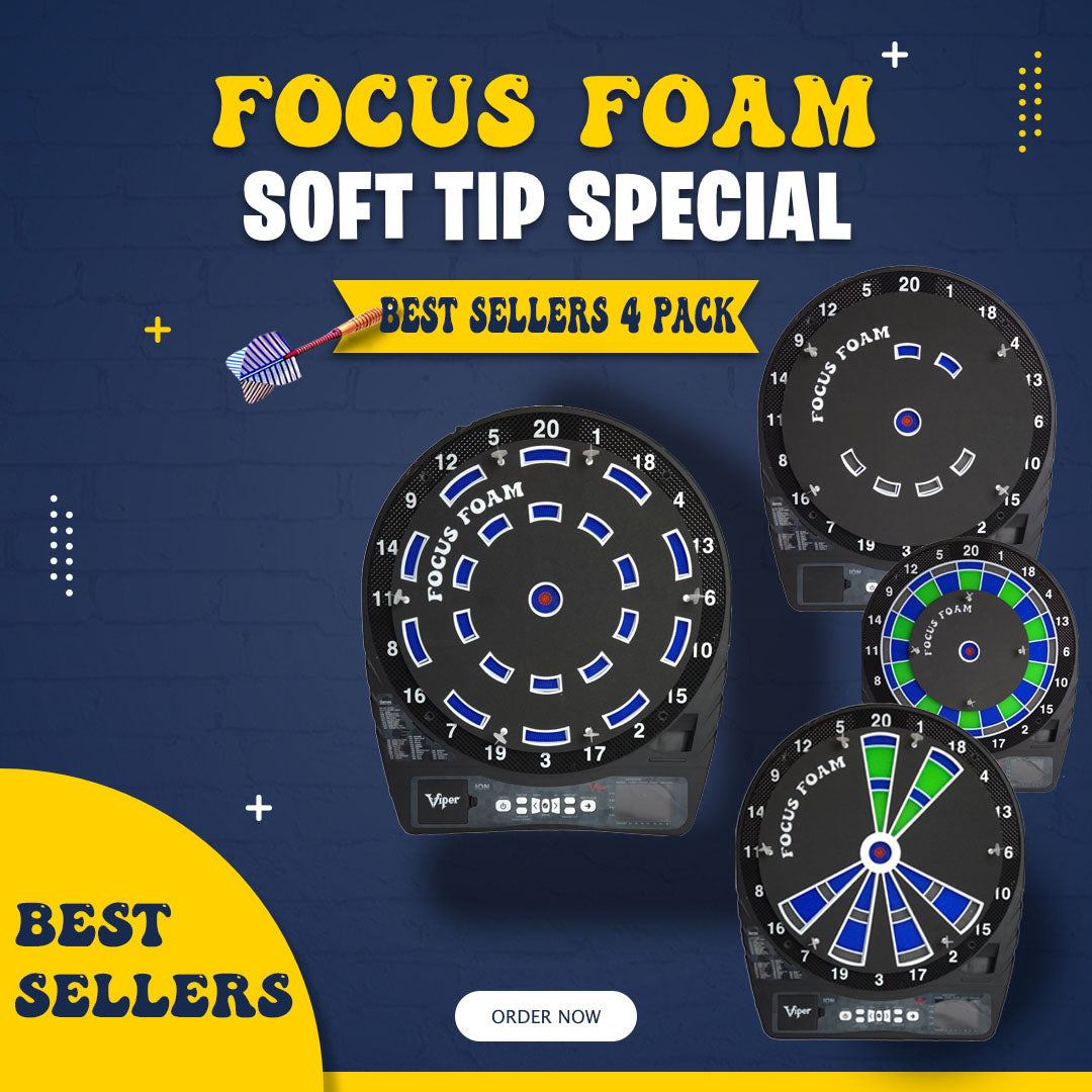 Soft Tip 4-Pack - Best Sellers - Dartboard Overlays (15.5")