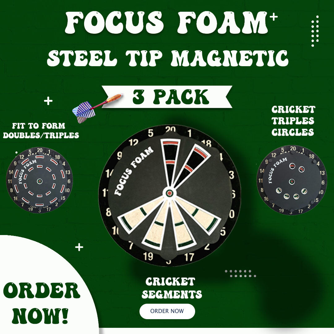 Steel Tip 3-Pack - Best Sellers - Magnetic Dartboard Overlays (Black)