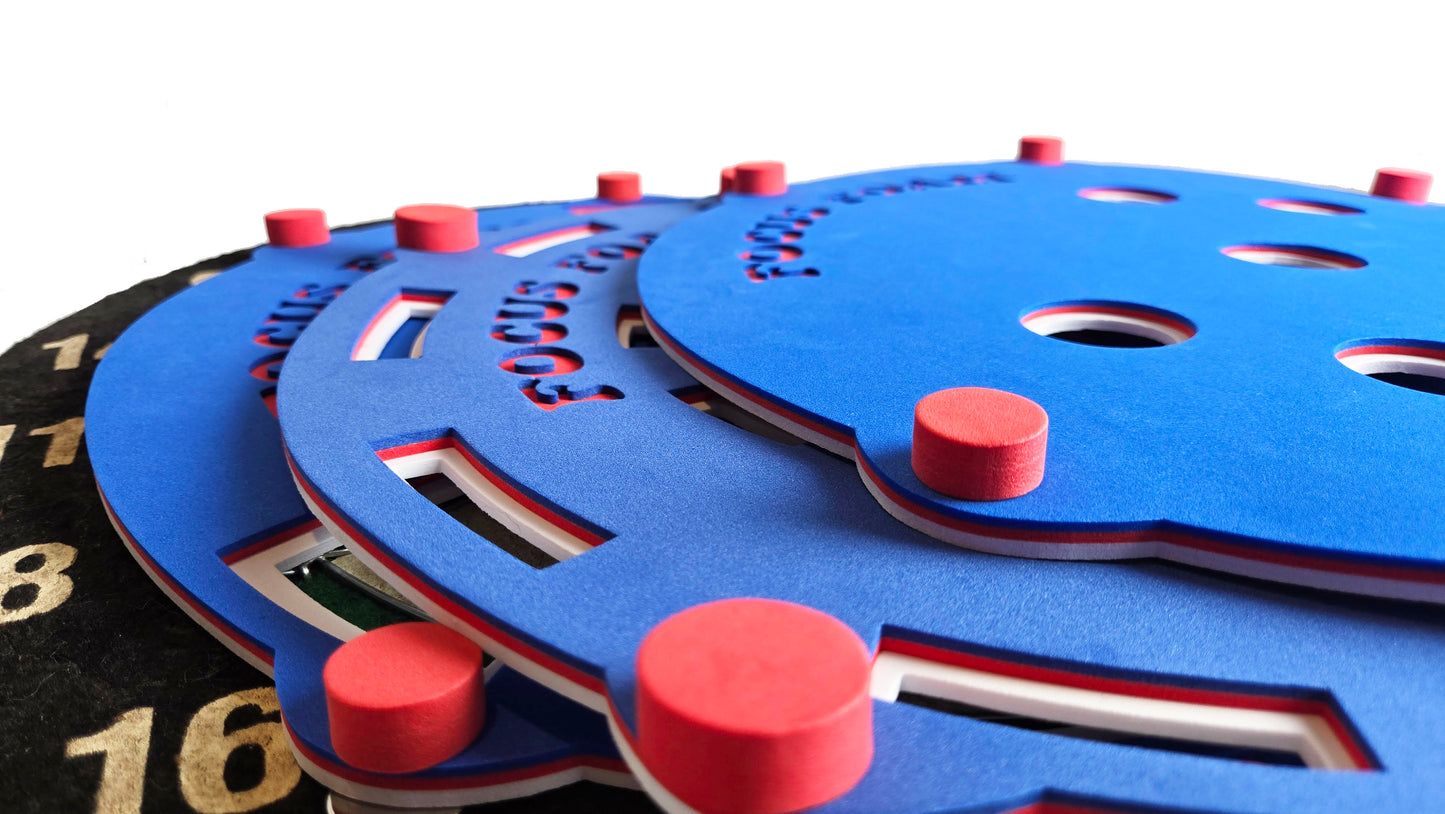 Steel Tip 3-Pack - Best Sellers - Non Magnetic Dartboard Overlays (Red, White, Blue)
