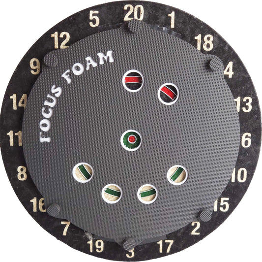 Magnetic Steel Tip Dartboard Overlay – Cricket Triples Circles (Embossed/Carbon Fiber Look)