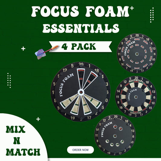 Steel Tip 4-Pack - Essentials Set - Dartboard Overlays (Non-Magnetic)