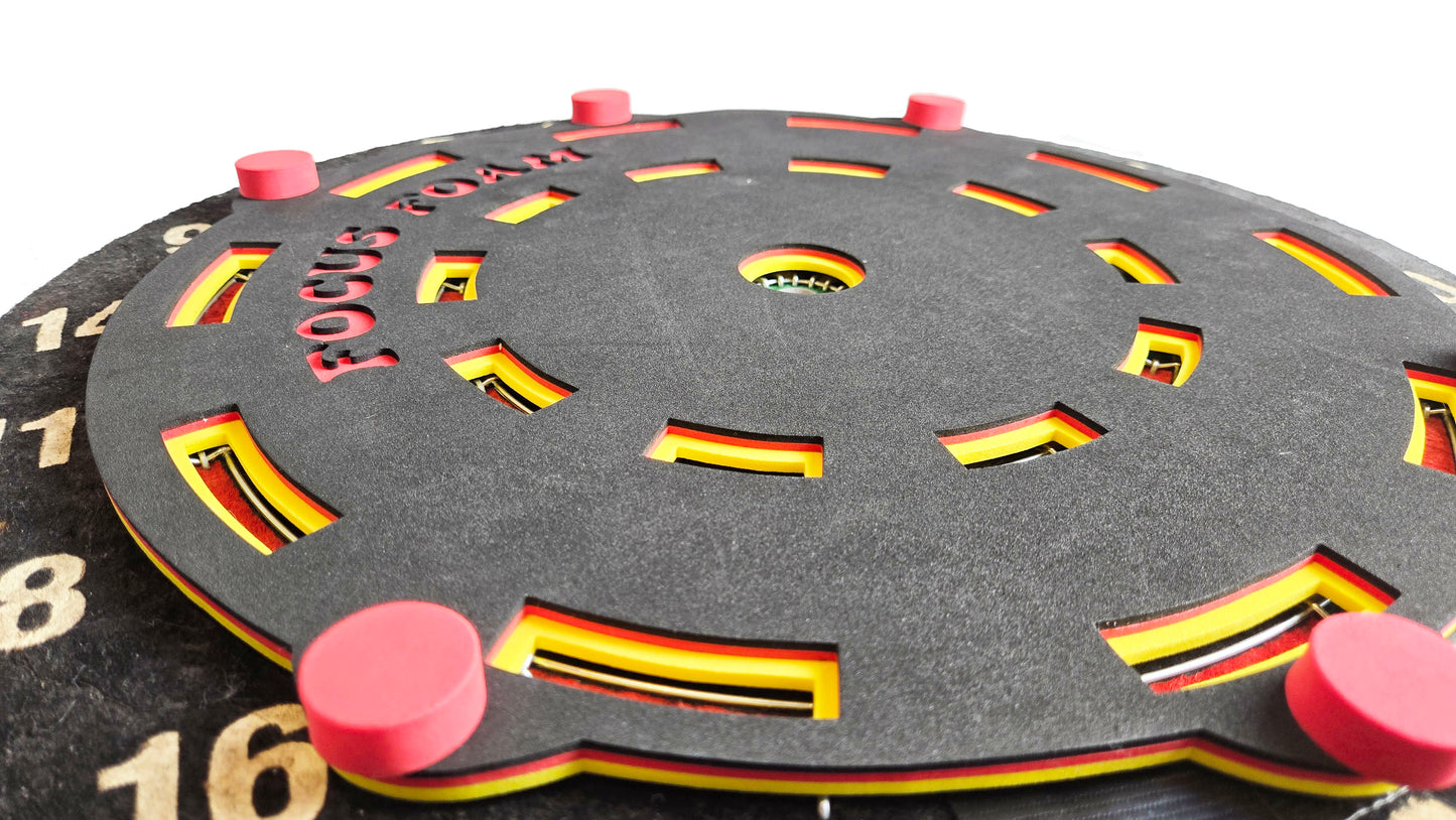 Magnetic Steel Tip Dartboard Overlay – Doubles & Triples Trainer (Black, Red, Yellow)