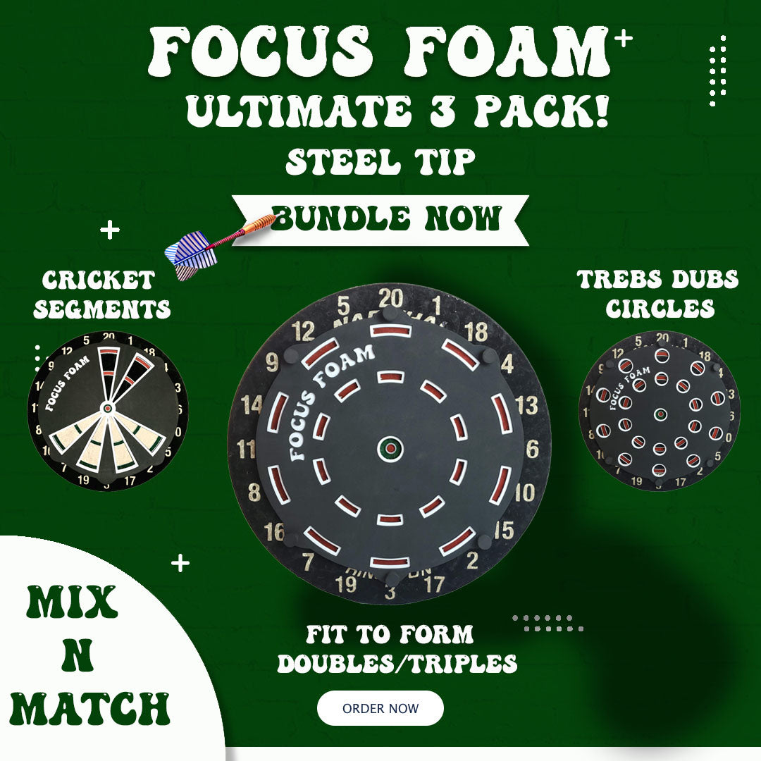 Steel Tip 3-Pack - Ultimate Trainer Set - Dartboard Overlays (Non-Magnetic)