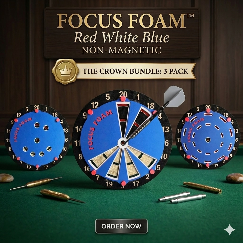Steel Tip 3-Pack - Best Sellers - Non Magnetic Dartboard Overlays (Red, White, Blue)