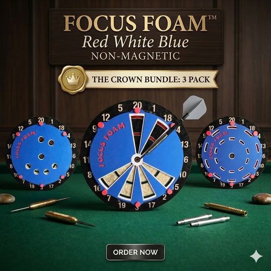 Steel Tip 3-Pack - Best Sellers - Non Magnetic Dartboard Overlays (Red, White, Blue)