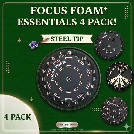 Steel Tip 4-Pack - Essentials Set - Dartboard Overlays (Non-Magnetic)