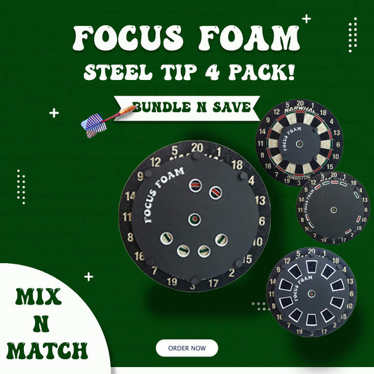 Steel Tip 4-Pack - Essentials Set - Dartboard Overlays (Non-Magnetic)