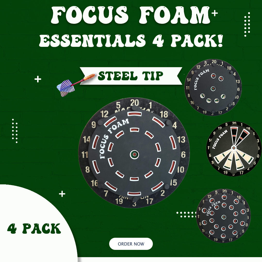Steel Tip 4-Pack - Essentials Set - Dartboard Overlays (Non-Magnetic)