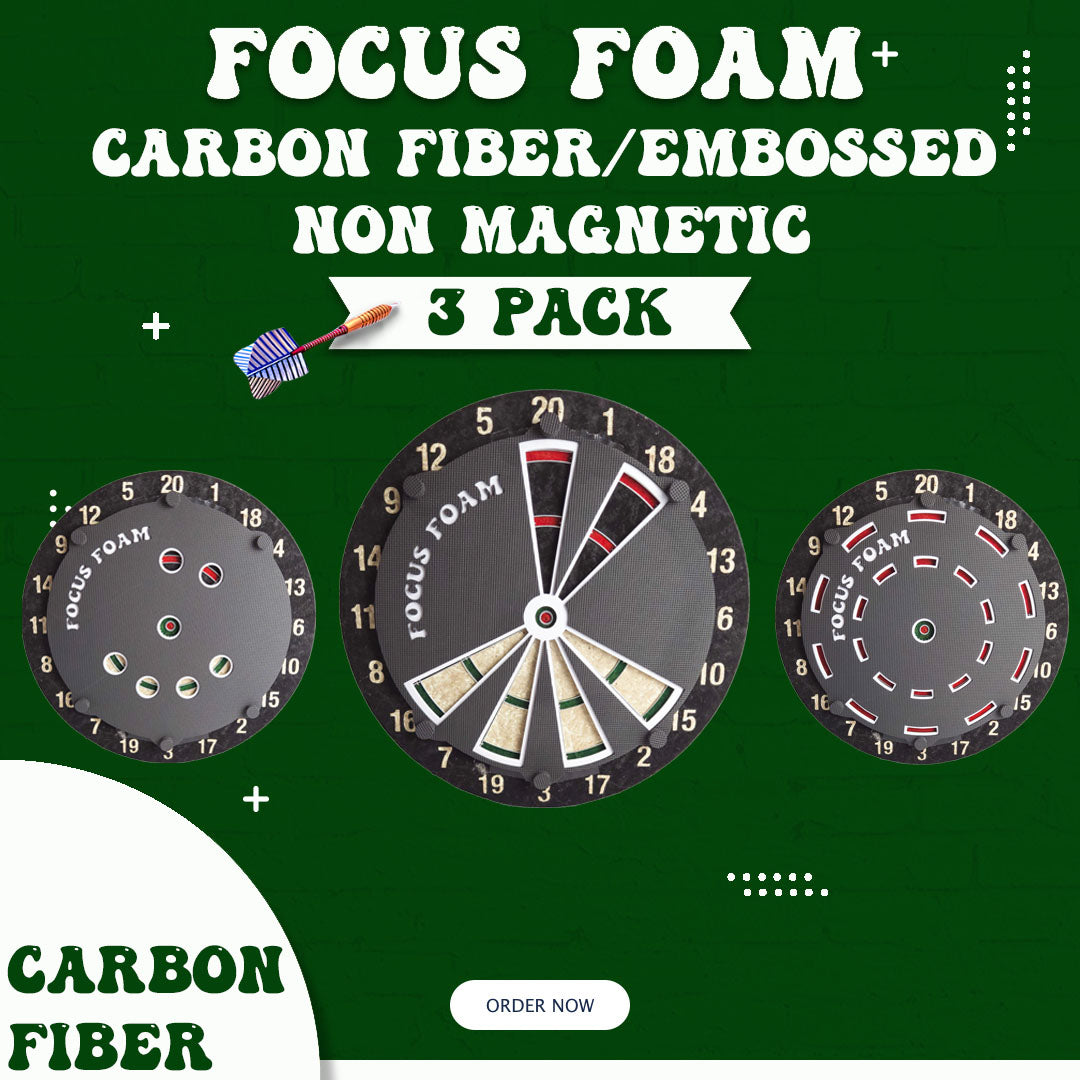 Steel Tip 3-Pack - Best Sellers - Non Magnetic Dartboard Overlays (Embossed/Carbon Fiber Look)