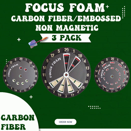 Steel Tip 3-Pack - Best Sellers - Non Magnetic Dartboard Overlays (Embossed/Carbon Fiber Look)